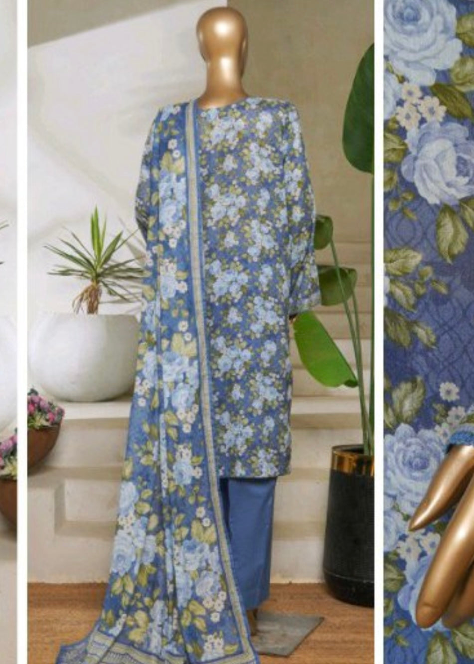 MCBS1006-PRINTED LAWN SUIT