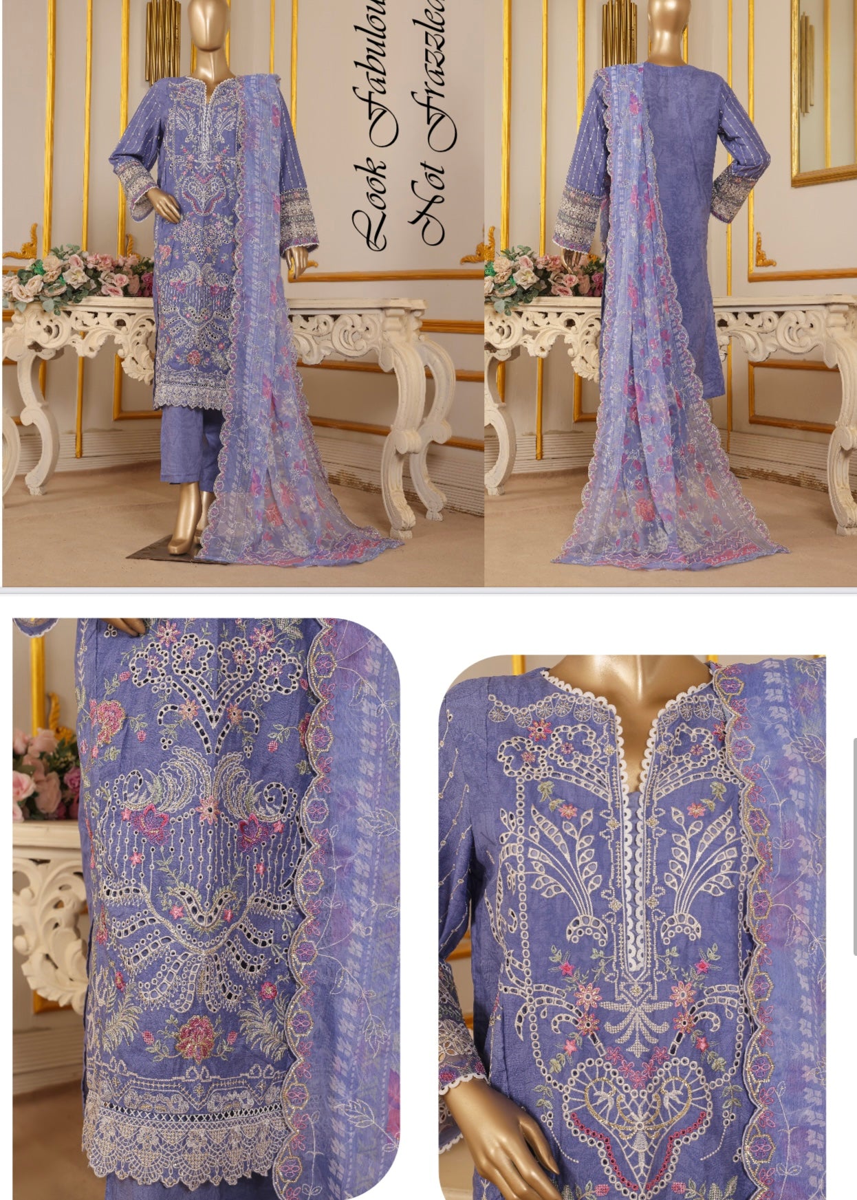 MCBS901-EMBROIDERED LAWN SUIT WITH CHIFFON DUPATTA