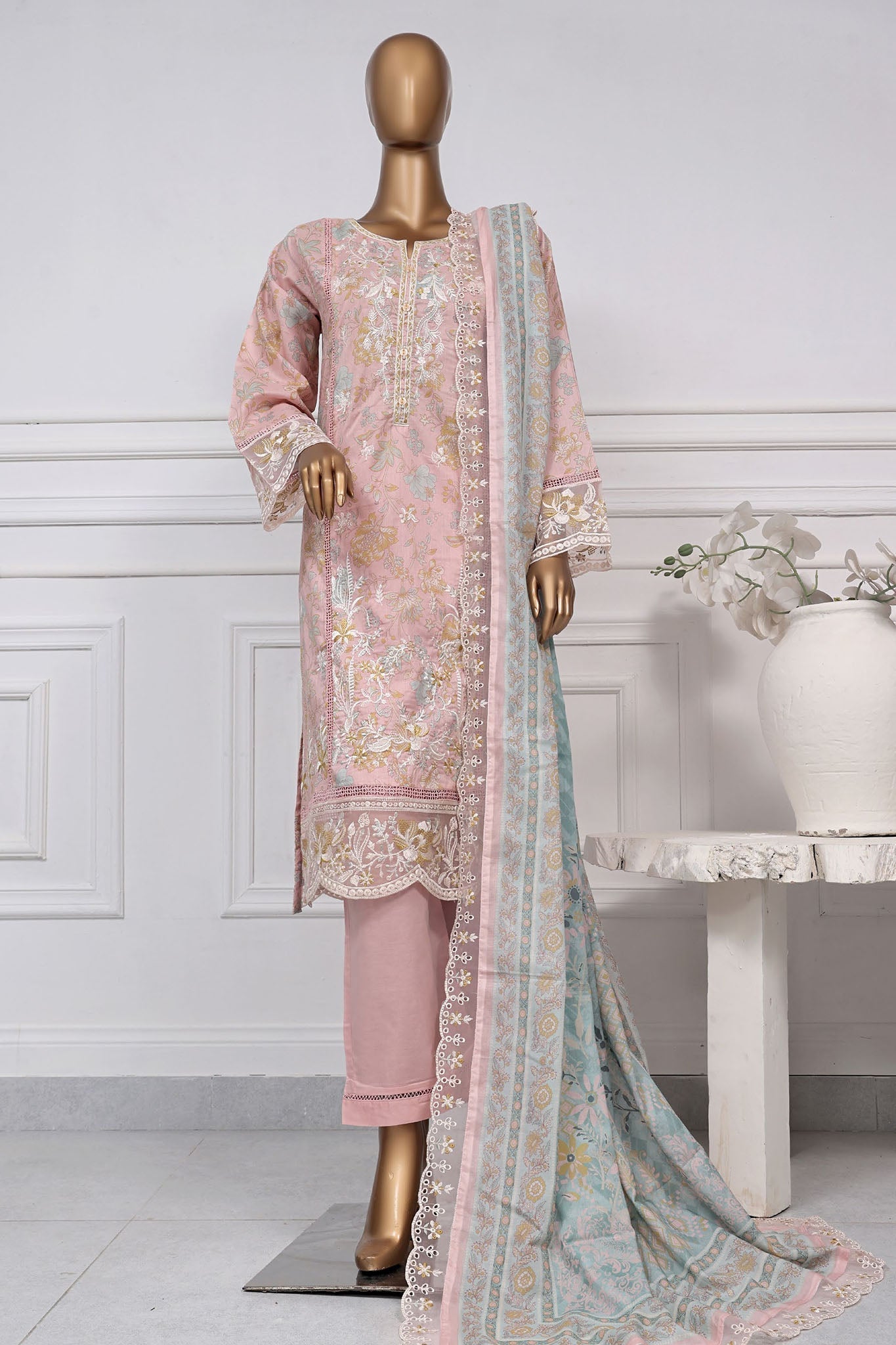 MCSBS109-PREMIUM EMBROIDERED LAWN SUIT