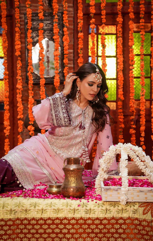 MCSA112-LUXURY EMBROIDERED CHIFFON SUIT