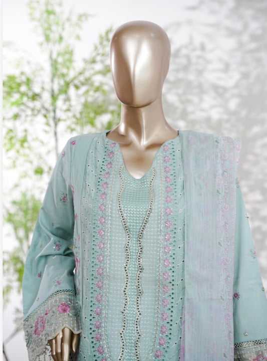MCBS133-PREMIUM EMBROIDERED LAWN SUIT