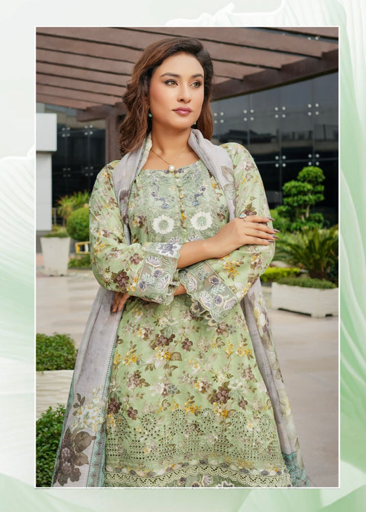 MCMR507-EMBROIDERED LAWN SUIT