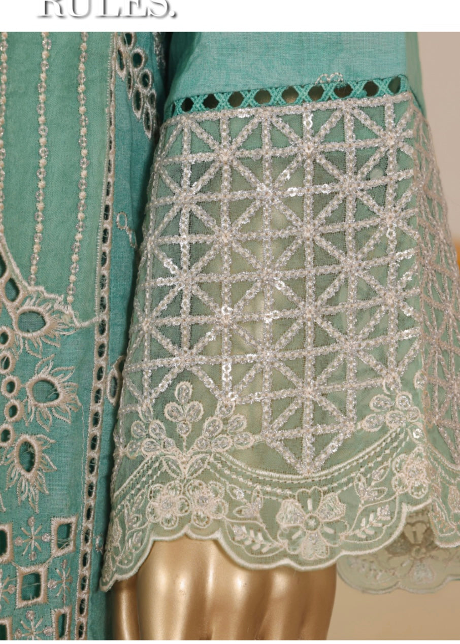 MCBS905-EMBROIDERED LAWN SUIT WITH CHIFFON DUPATTA