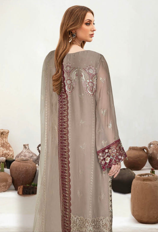 MCR200-PREMIUM CHIFFON EMBROIDERED SUIT