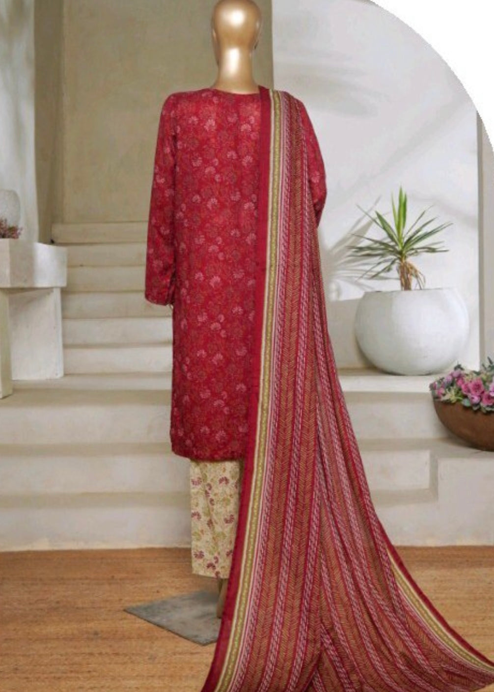 MCBS1001-PRINTED LAWN SUIT