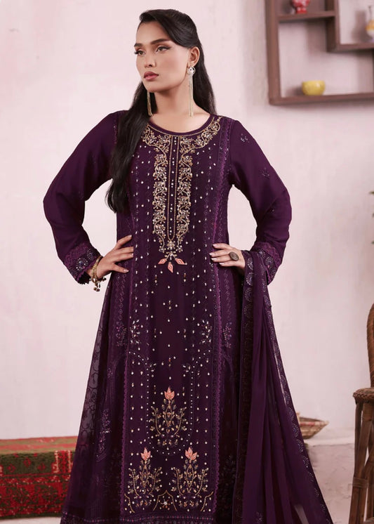 MCWU110-CHIFFON EMBROIDERED GOWN SUIT