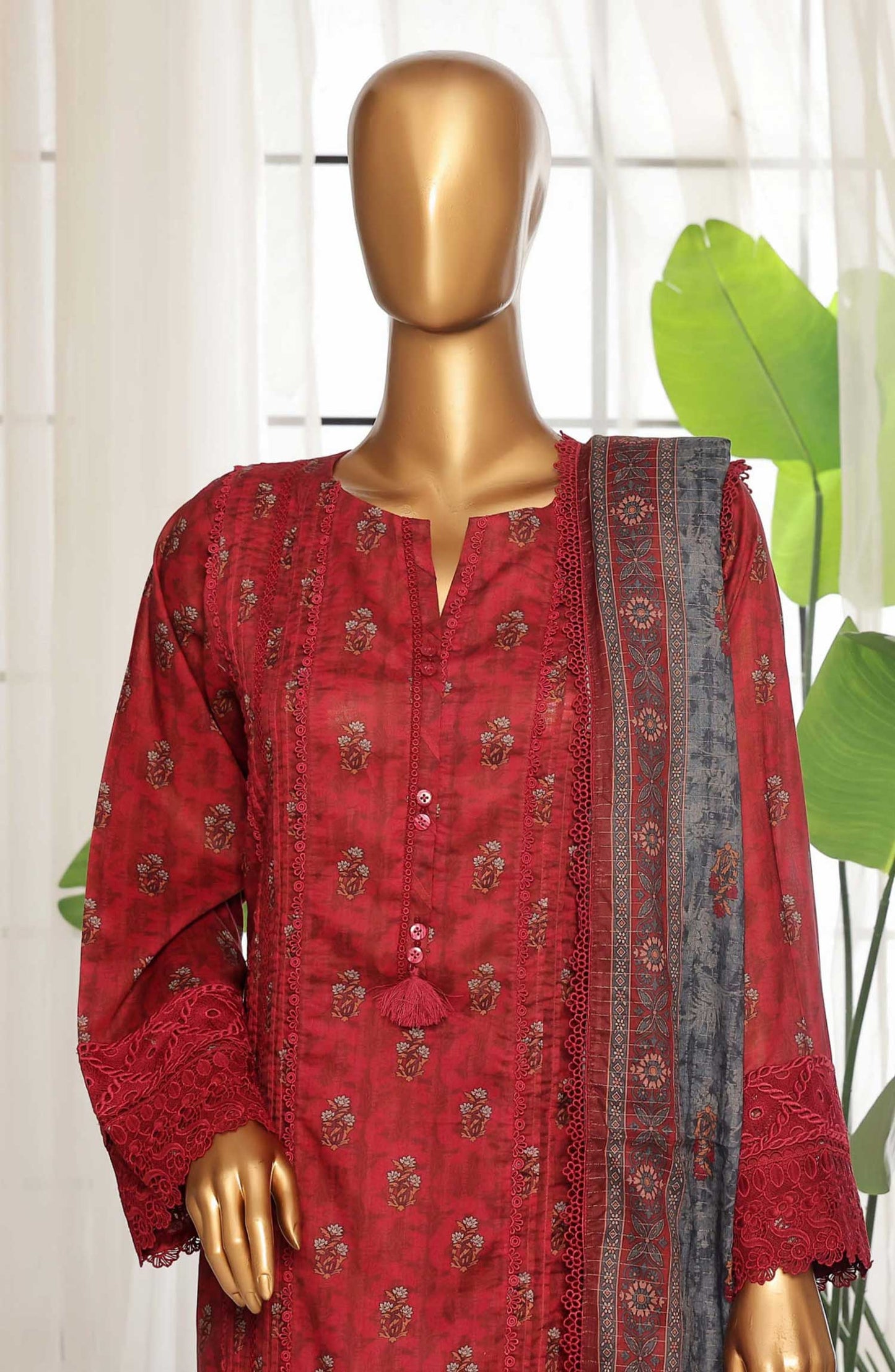 MCSB1015-EMBROIDERED LAWN SUIT
