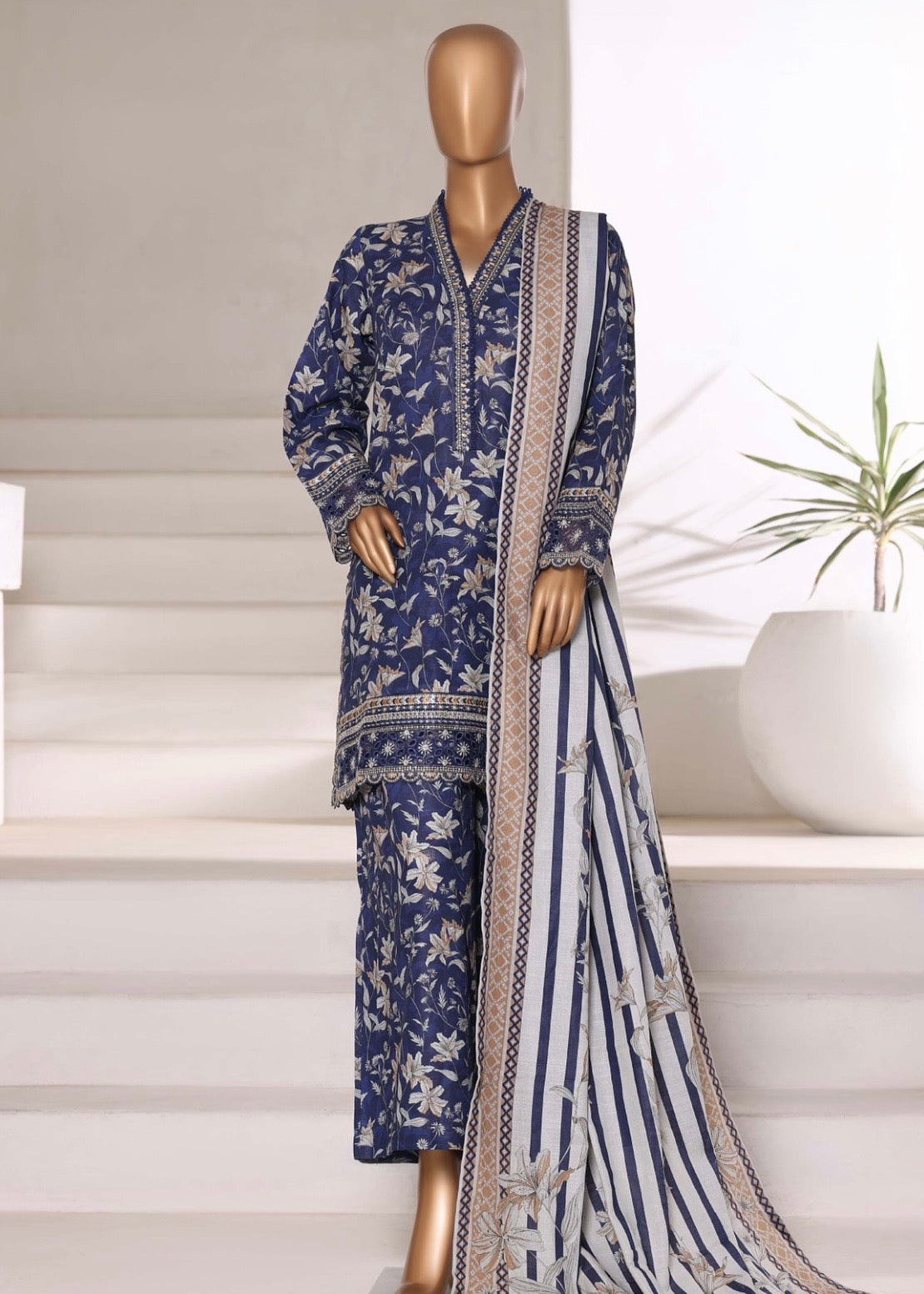 MCSBW107-EMBROIDERED KHADDAR SUIT