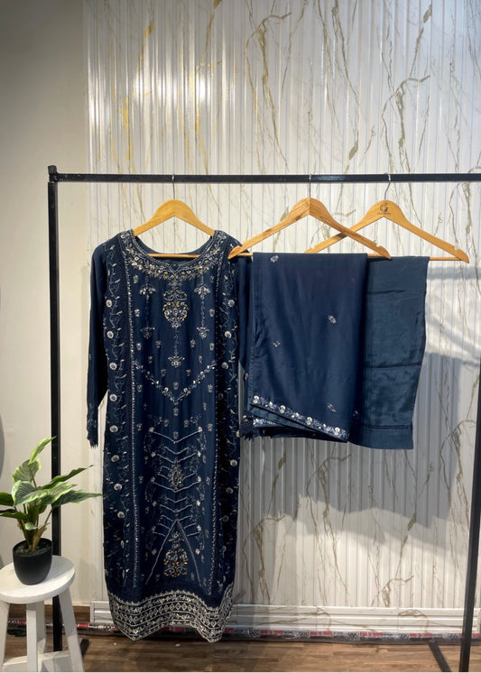 MCAG04-PREMIUM EMBROIDERED CHIFFON SUIT