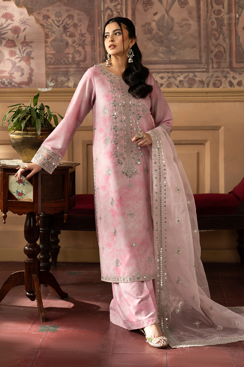 MCEZ106-EMBROIDERED SILK LAWN