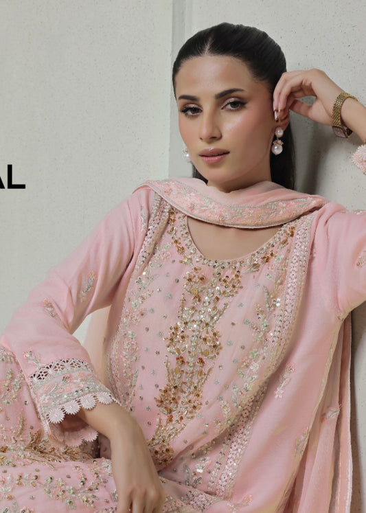 MCWU203-LUXURY CHIFFON EMBROIDERED SUITS