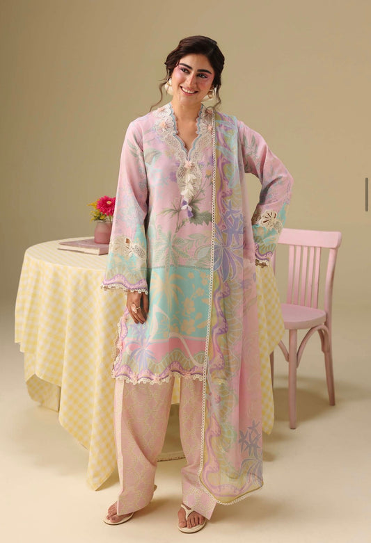 MCMS108-PREMIUM LAWN UNSTICHED SUIT