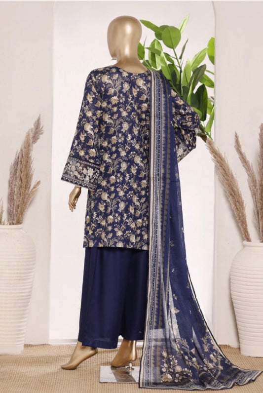 MCBS876-PREMIUM EMBROIDERED LAWN SUIT