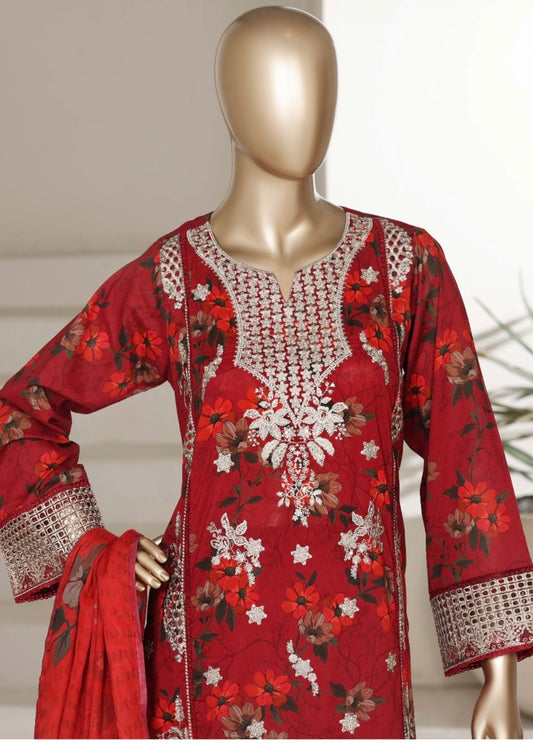 MCSBS114-PREMIUM EMBROIDERED LAWN SUIT
