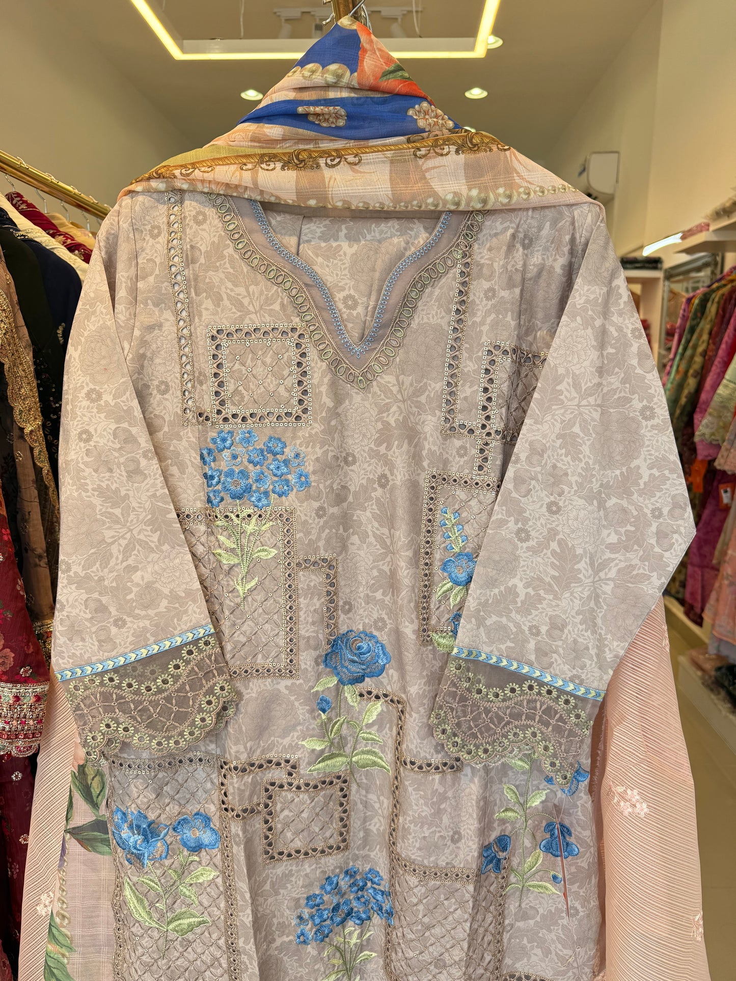 MCMH113-EMBROIDERED LAWN SUIT