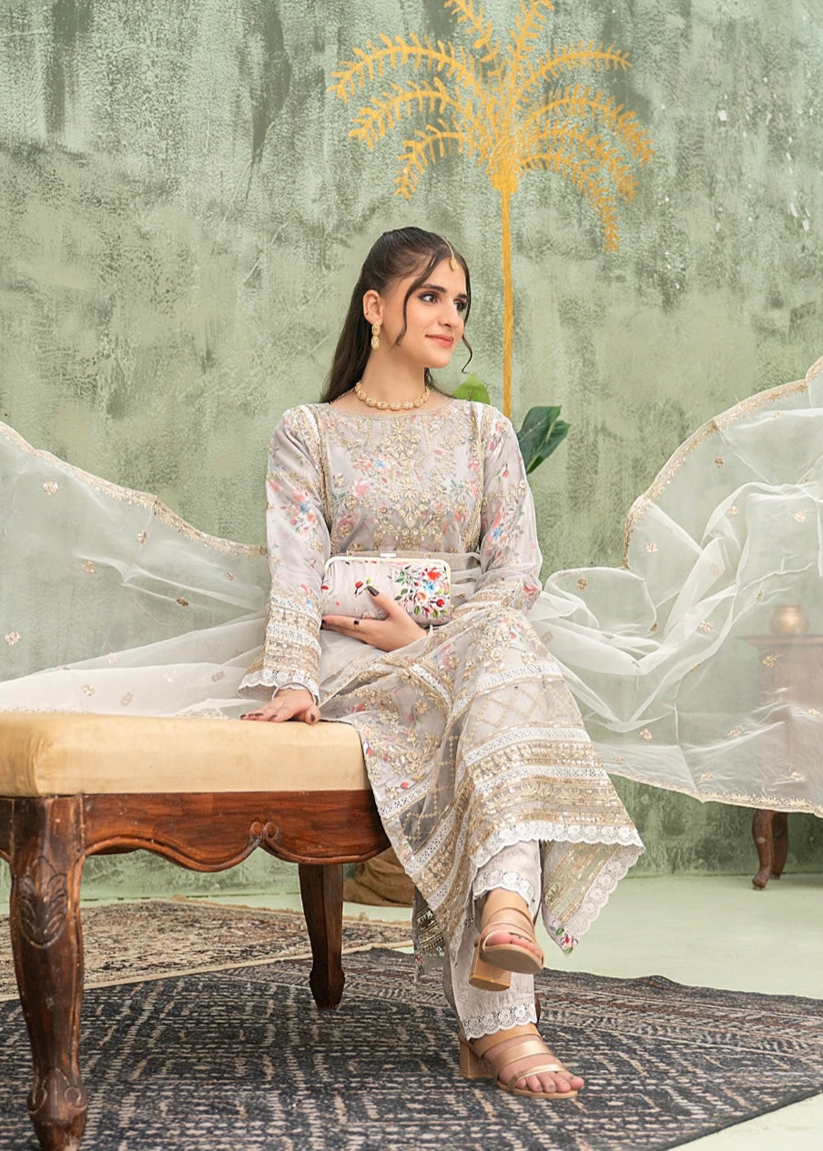MCBN207-PREMIUM ORGANZA SUIT WITH COMPLIMENTARY GIFT