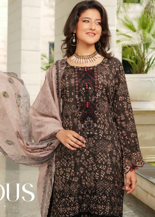 MCMR505-EMBROIDERED LAWN SUIT