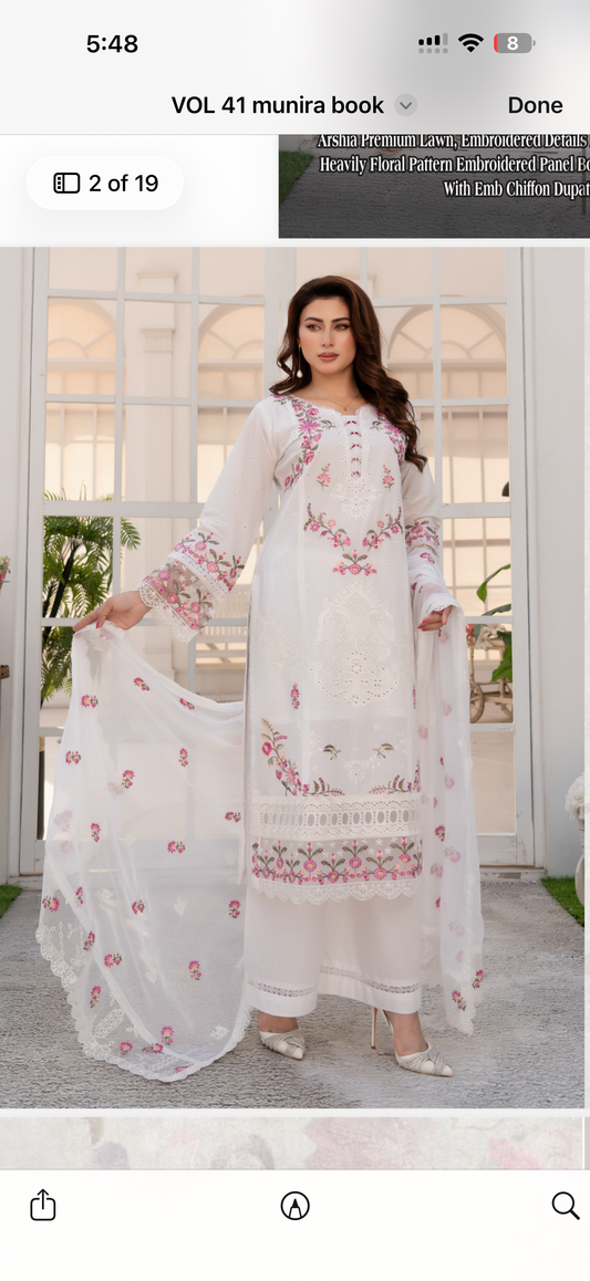 MCMU140-LUXURY EMBROIDERED LAWN SUIT
