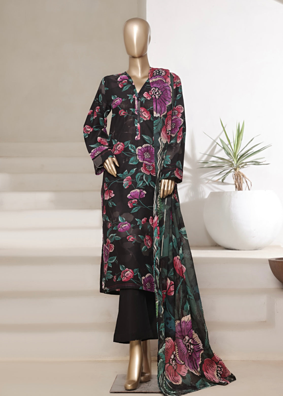 MCSB704-PRINTED LAWN SUIT
