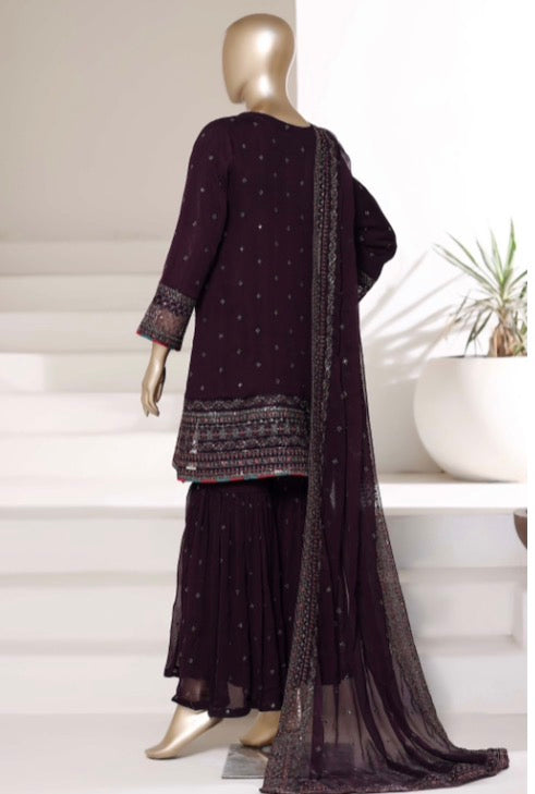 MCSBF309-CHIFFON EMBROIDERED SUITS