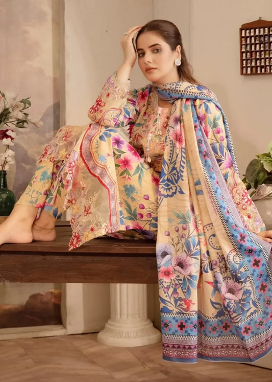 MCMH105-EMBROIDERED LAWN SUIT