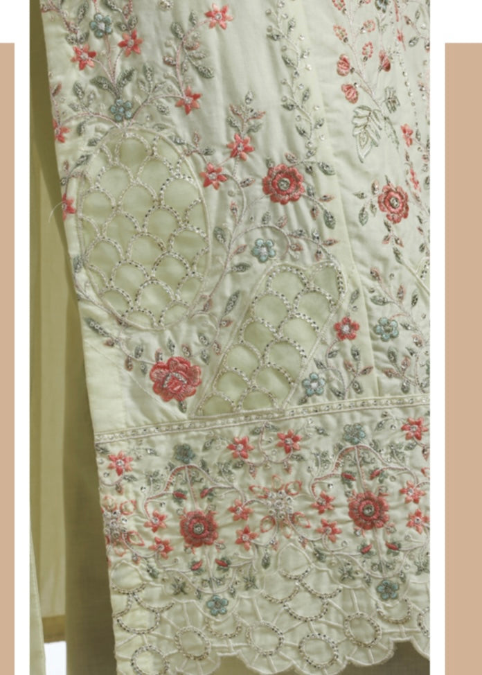 MCBS2003-LUXURY EMBROIDERED COTTON SUIT WITH CHIFFON DUPATTA