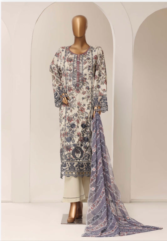 MCSBF408-PREMIUM EMBROIDERED LAWN SUIT