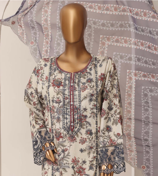 MCSBF408-PREMIUM EMBROIDERED LAWN SUIT