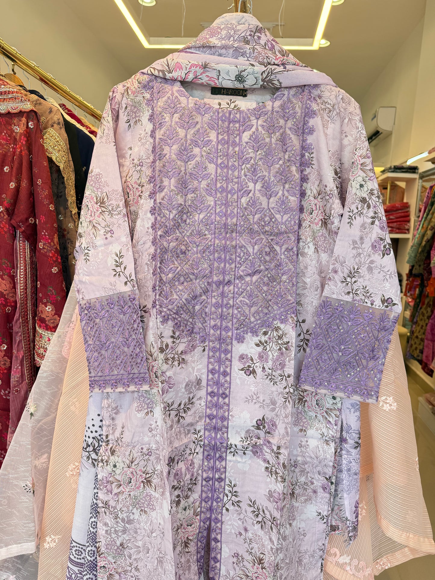MCMH114-EMBROIDERED LAWN SUIT