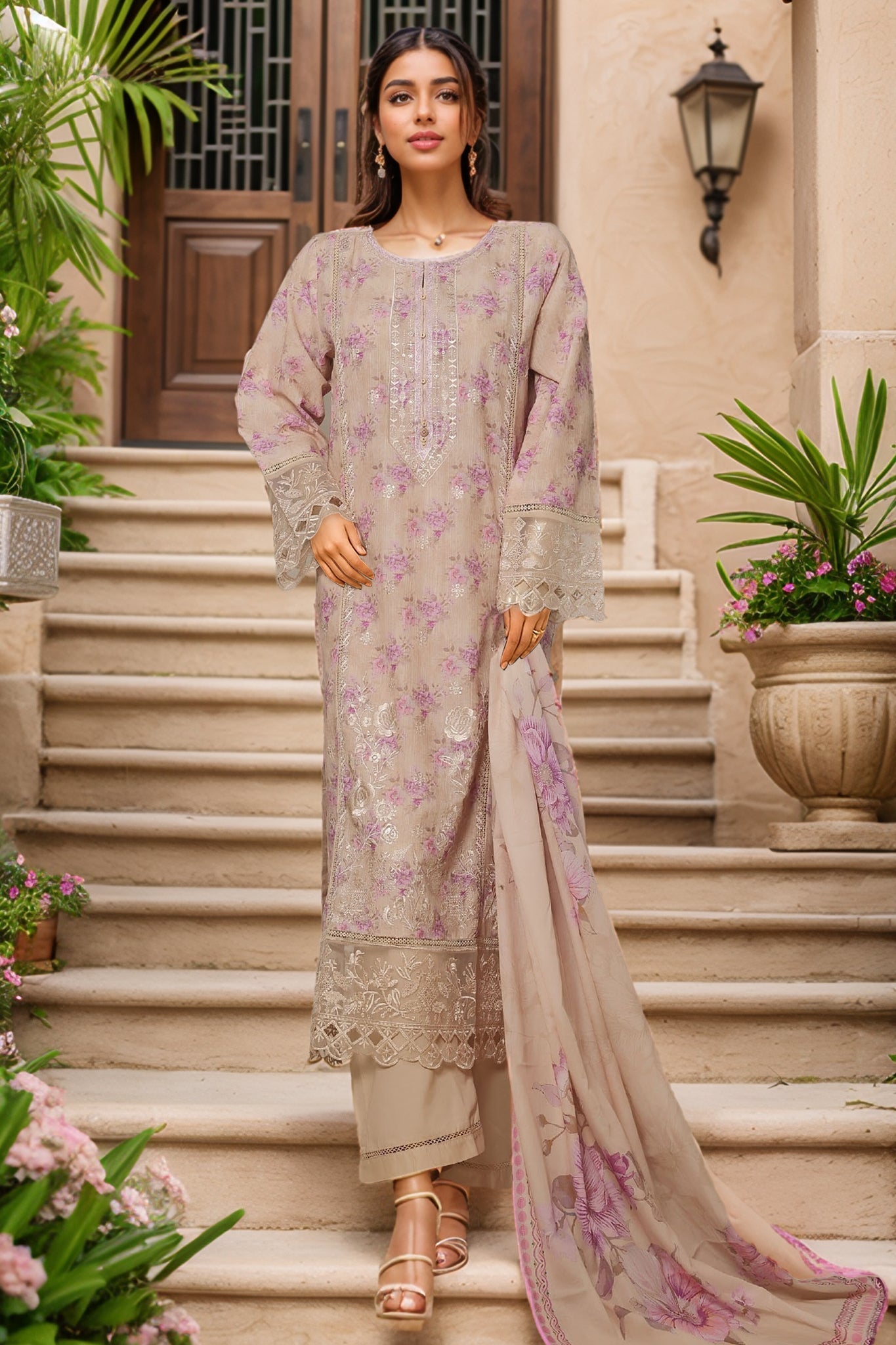 MCSBS102-PREMIUM EMBROIDERED LAWN SUIT