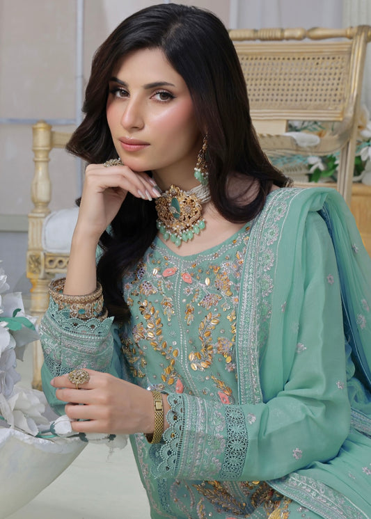 MCWU206-LUXURY CHIFFON EMBROIDERED SUITS