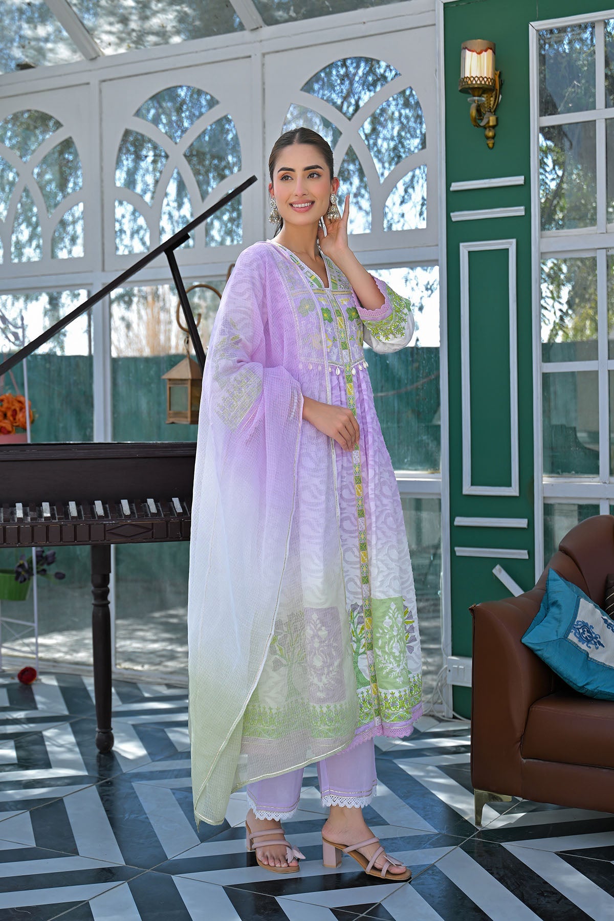 MCIN107-PREMIUM COTTON ANARKALI SET