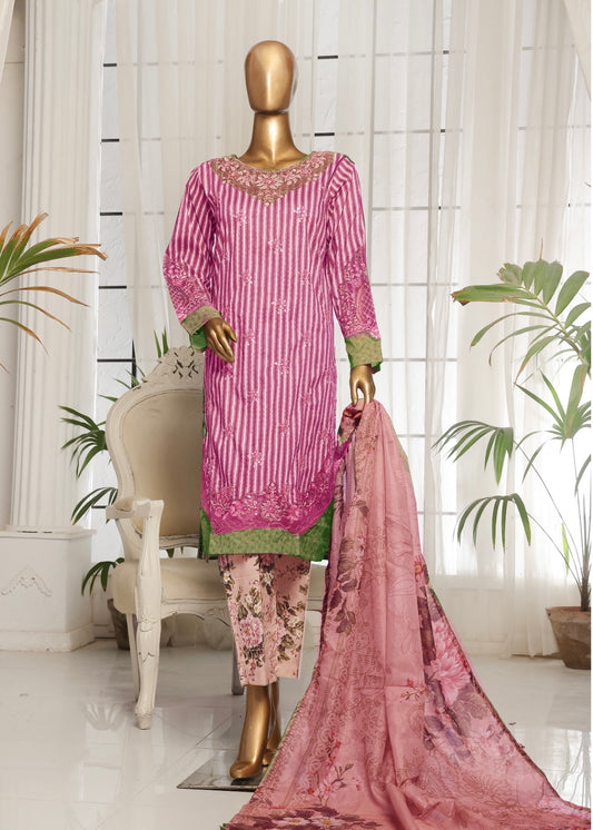 MCBS502-EMBROIDERED LAWN SUIT