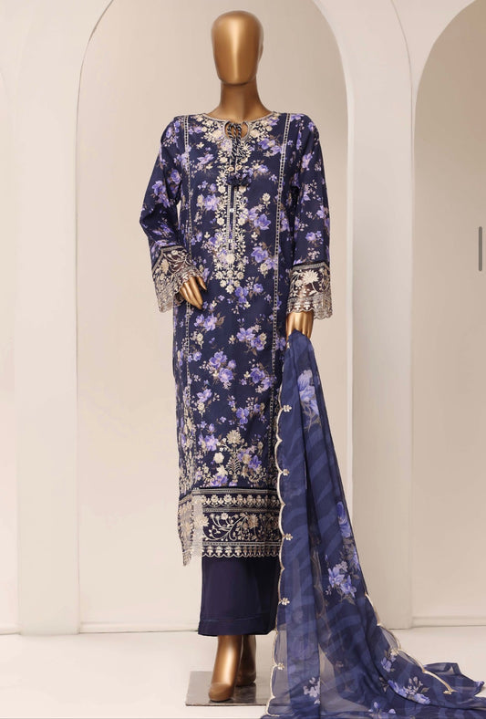 MCSBF407-PREMIUM EMBROIDERED LAWN SUIT