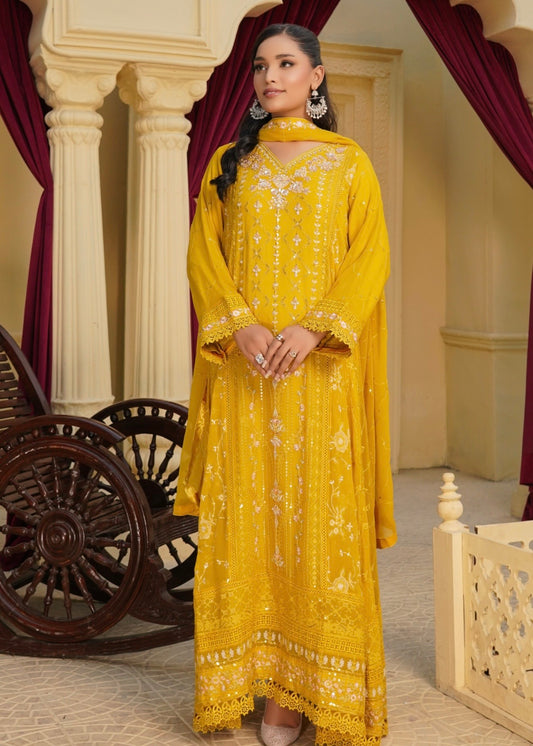 MCAG420-CHIFFON EMBROIDERED GOWN