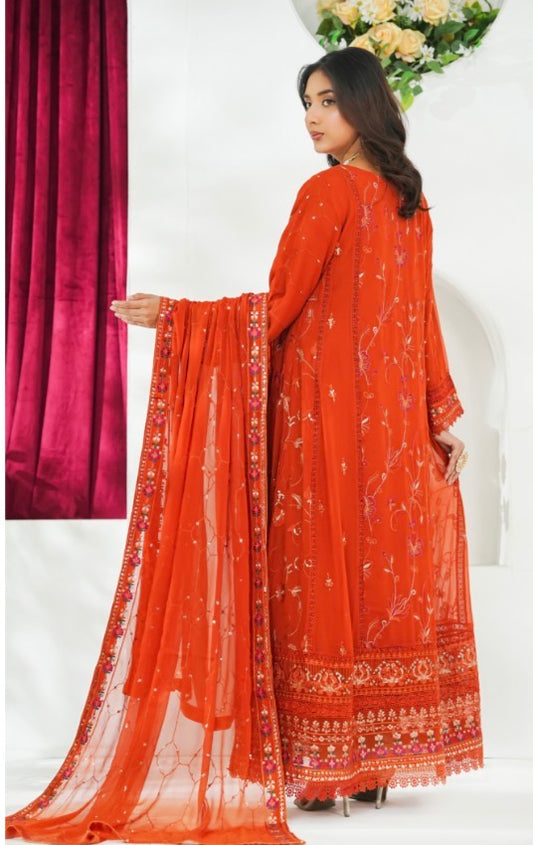 MCAG63-PREMIUM CHIFFON EMBROIDERED GOWN SUITS