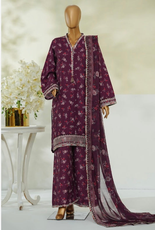 MCBS117-PREMIUM LAWN SUIT WITH CHIFFON DUPATTA