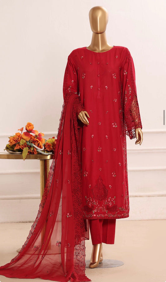 MCHZ113-PREMIUM EMBROIDERED LAWN SUIT