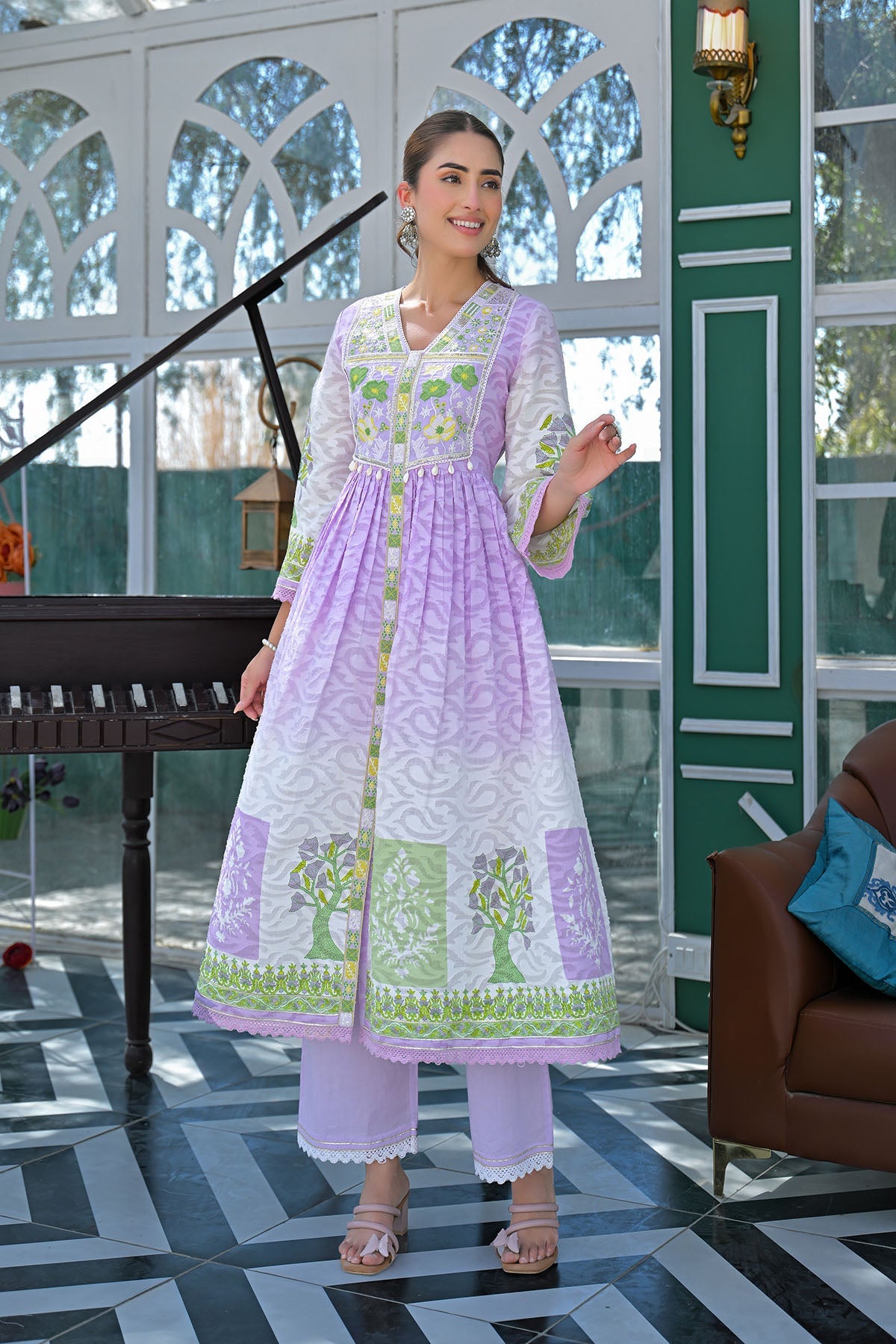 MCIN107-PREMIUM COTTON ANARKALI SET
