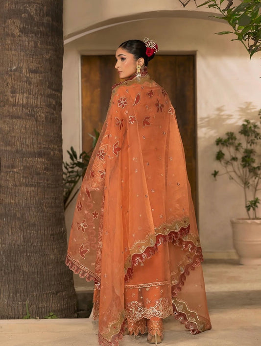 MCH112-LUXURY EMBROIDERED ORGANZA SUIT