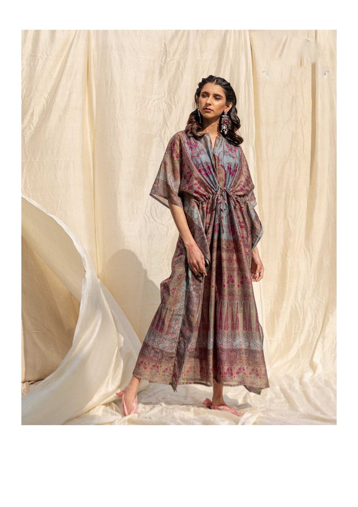 MCKK103-FLORAL PRINTED KAFTAN