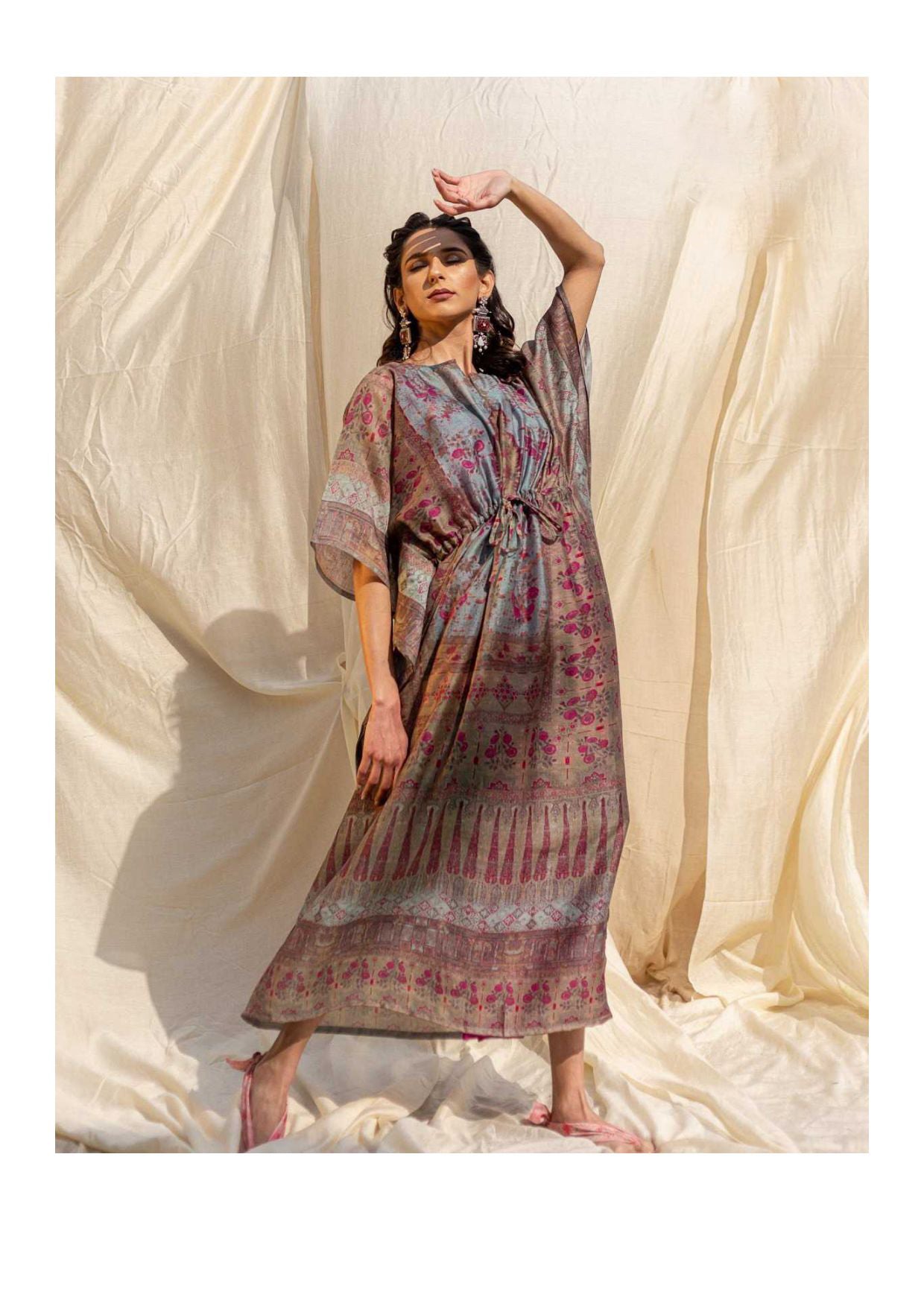 MCKK103-FLORAL PRINTED KAFTAN