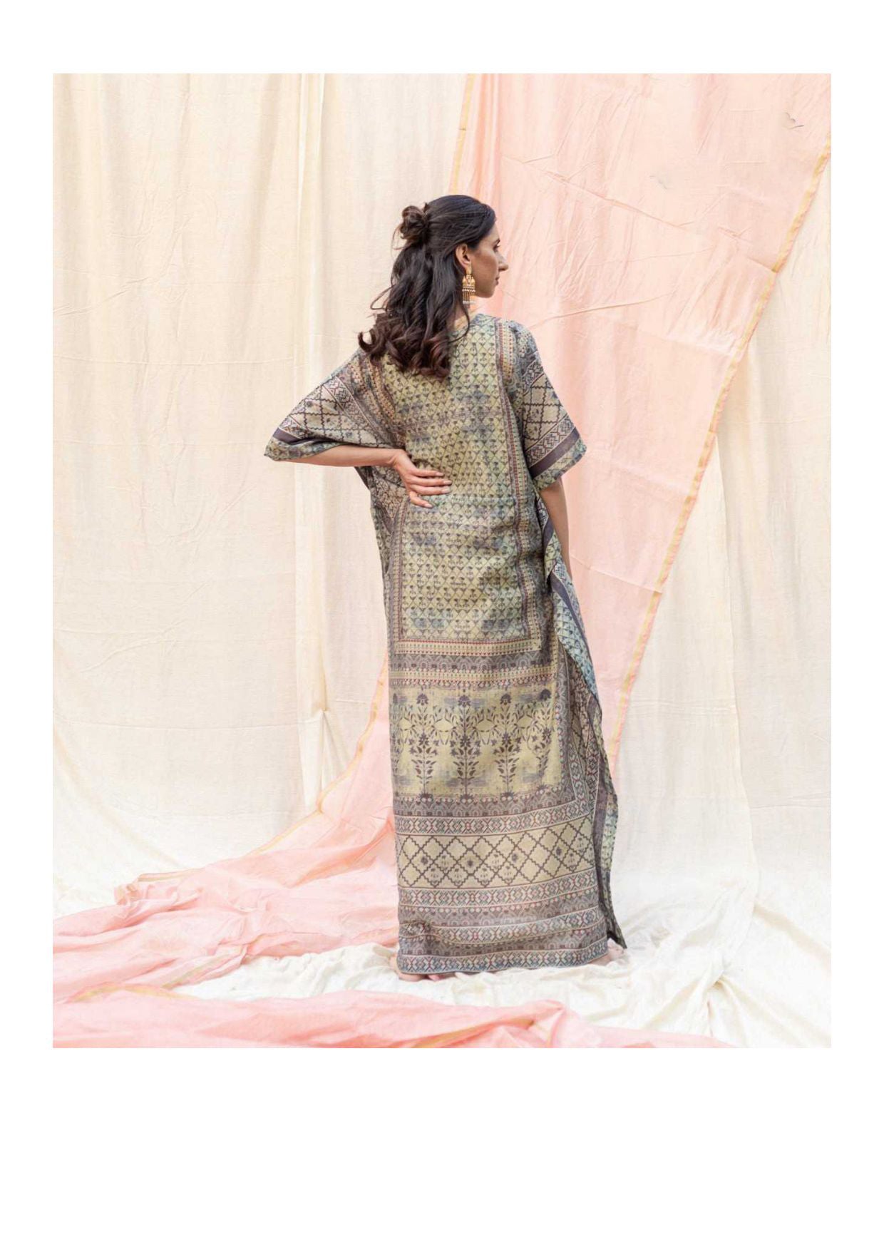 MCKK104-FLORAL PRINTED KAFTAN