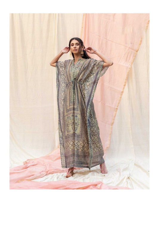 MCKK104-FLORAL PRINTED KAFTAN
