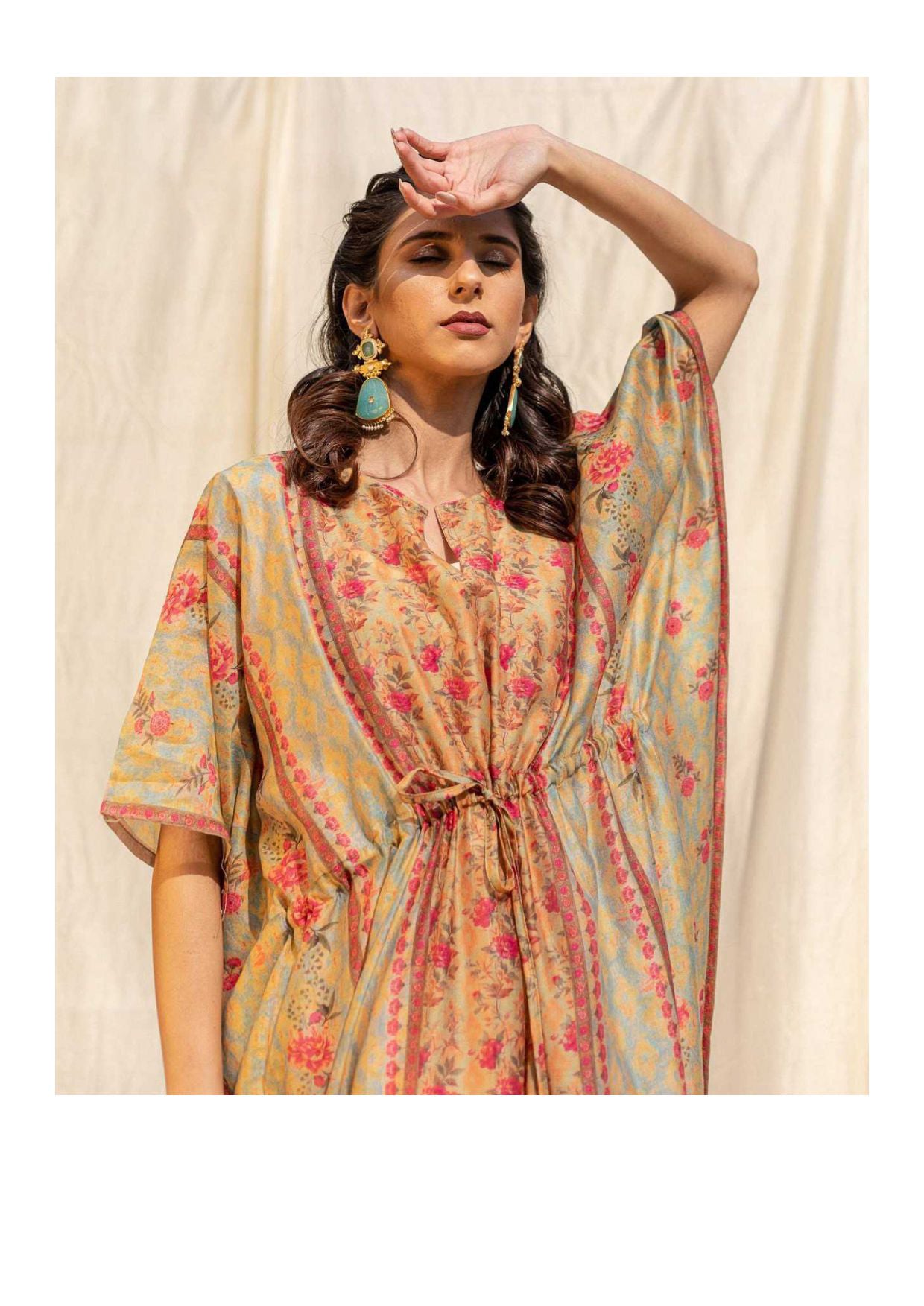 MCKK101-FLORAL PRINTED KAFTAN