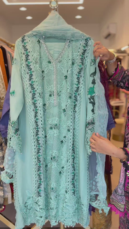MCAL135-LUXURY CHIFFON  SUIT